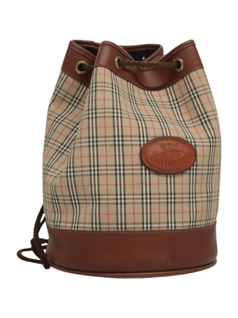 Burberrys Nova Check Shoulder Bag Canvas Beige